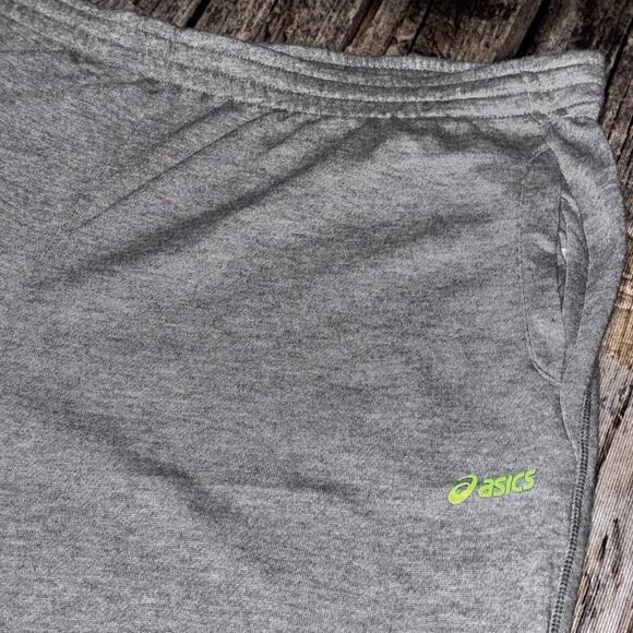 NEW Asics Jogger Sweatpants Fleece Mens 2XL Drawstring Gray MSRP $50 - Picture 2 of 7